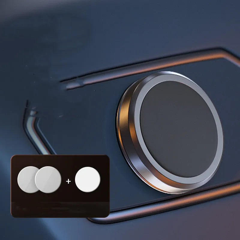 Obsidian black alloy magnetic centripetal force mobile phone holder with disks.