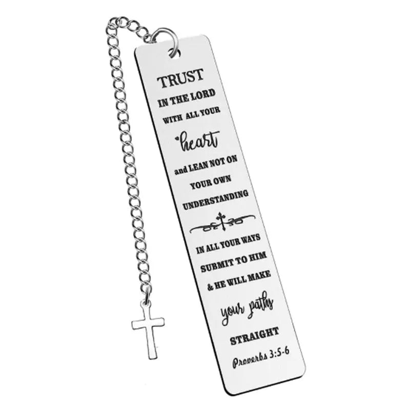 Stainless steel bookmark with engraved Bible verse in CF-S5170 colour
