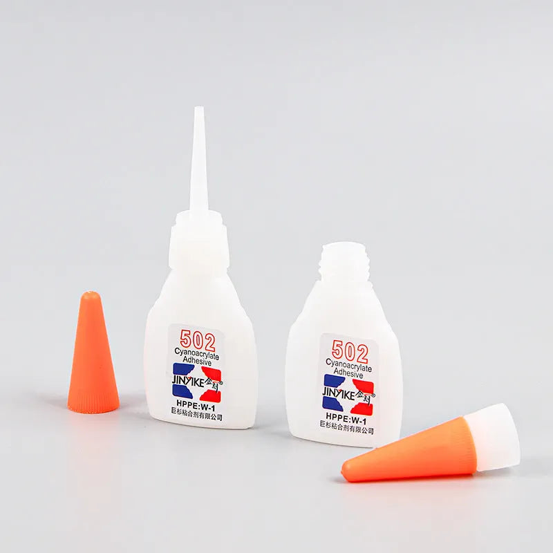 A 3g tube and an 8g tube of specialised instant strong adhesive for shoe repair