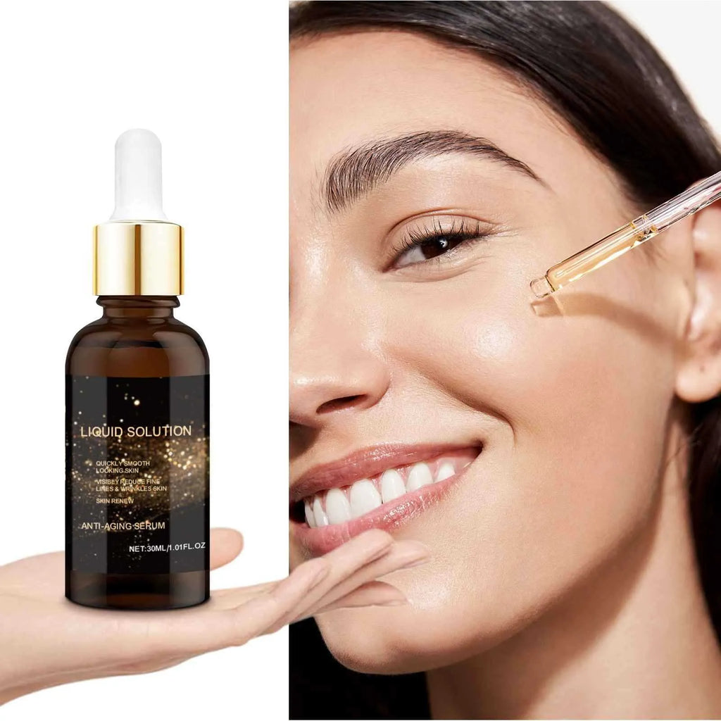 30ml facial moisturising liquid bottle with glycerin and hyaluronic acid, 9cm height