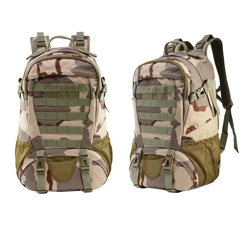 Oxford cloth mountaineering backpack in camouflage colour with air pillow belt system