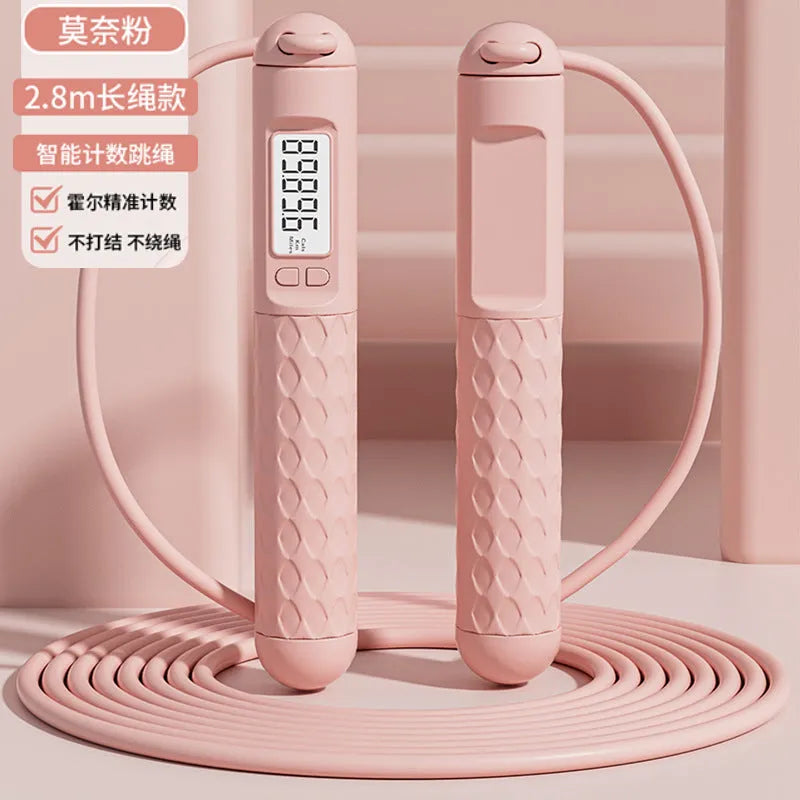Fitness skipping rope with ball bearings and ABS plastic handles in various colours