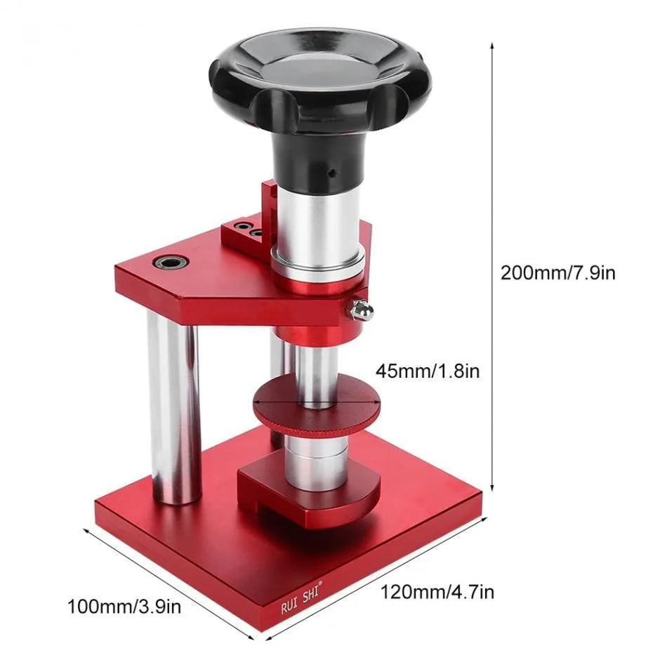 Watch repair tool spiral cap presser with twenty plastic molds for watch back cover installation