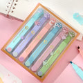 Cat's Paw box of six fluorescent marking pens with oblique heads in assorted colours.