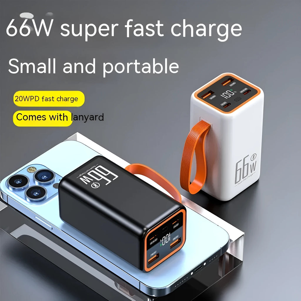 20000 MA fast charge power bank in black or white with creative design