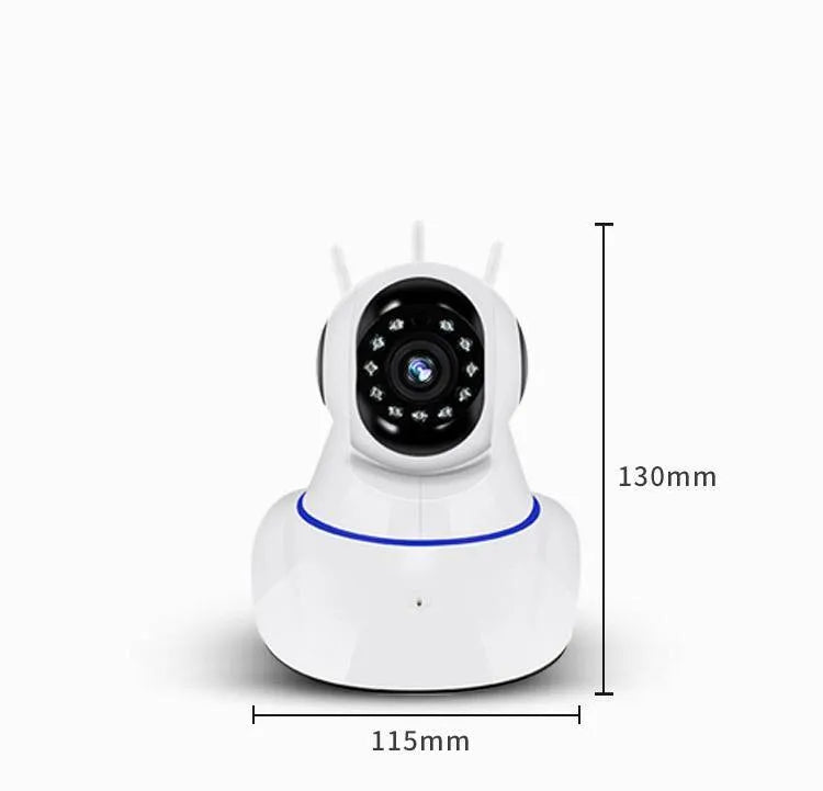 White dome wireless security camera with 1MP CMOS sensor and 3.6mm lens for indoor outdoor surveillance