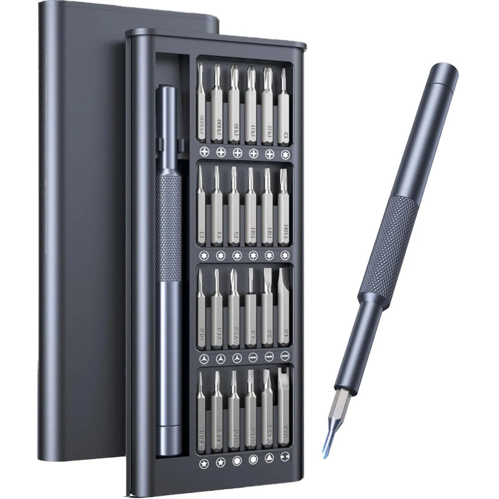 25-in-one magnetic screwdriver set with chrome vanadium steel bits and knurled ABS handle