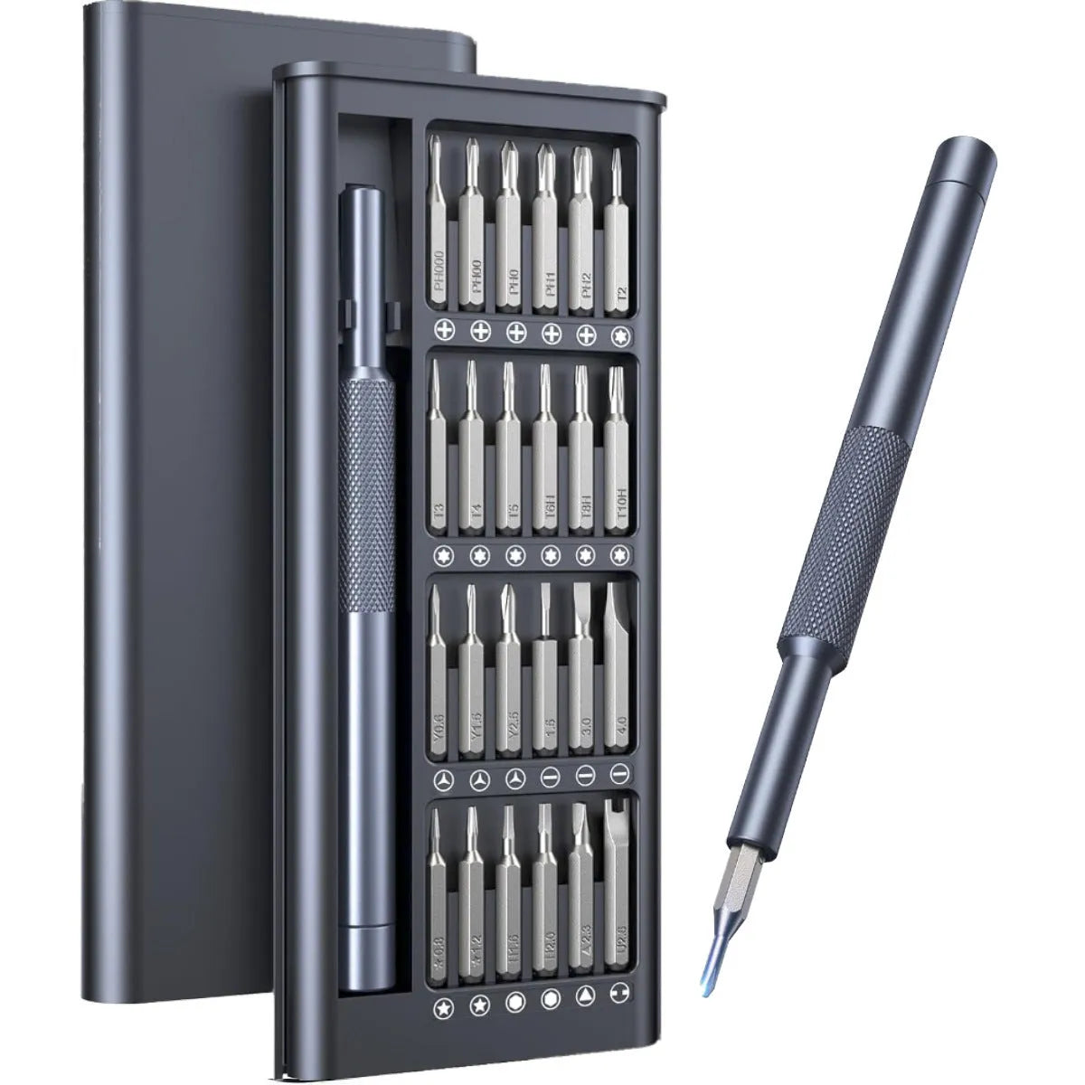 25-in-one magnetic screwdriver set with chrome vanadium steel bits and knurled ABS handle
