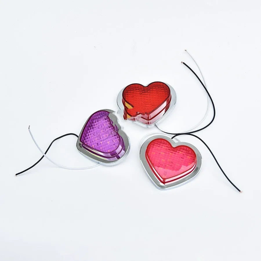 12V heart-shaped Japanese-style modified auto fender LED sidelight in pink colour