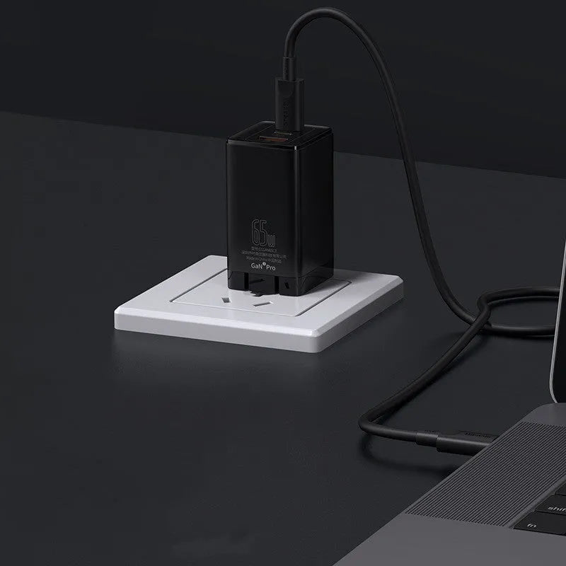 White 12V multi-port direct charger for lithium batteries with USB and Type-C interfaces, side view