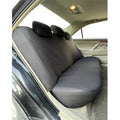 Polyester eyelet fabric car seat cover set with sponge backing in black, blue, grey, or red colour options