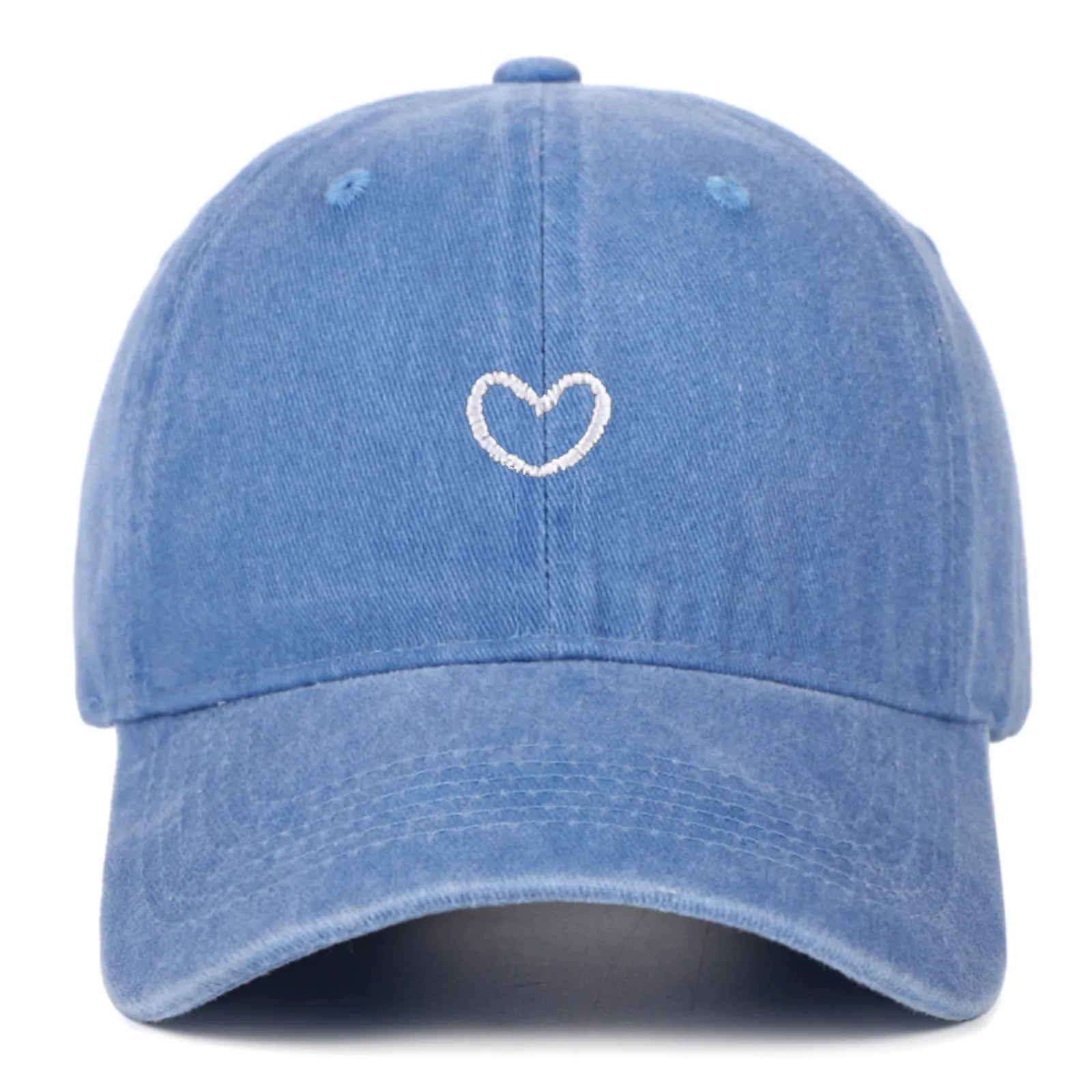 Adjustable retro-style cotton baseball cap with embroidered detailing, shown in a selection of colours.