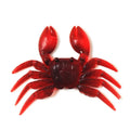 8cm brown and red PVC soft plastic crab fishing lure on a white background