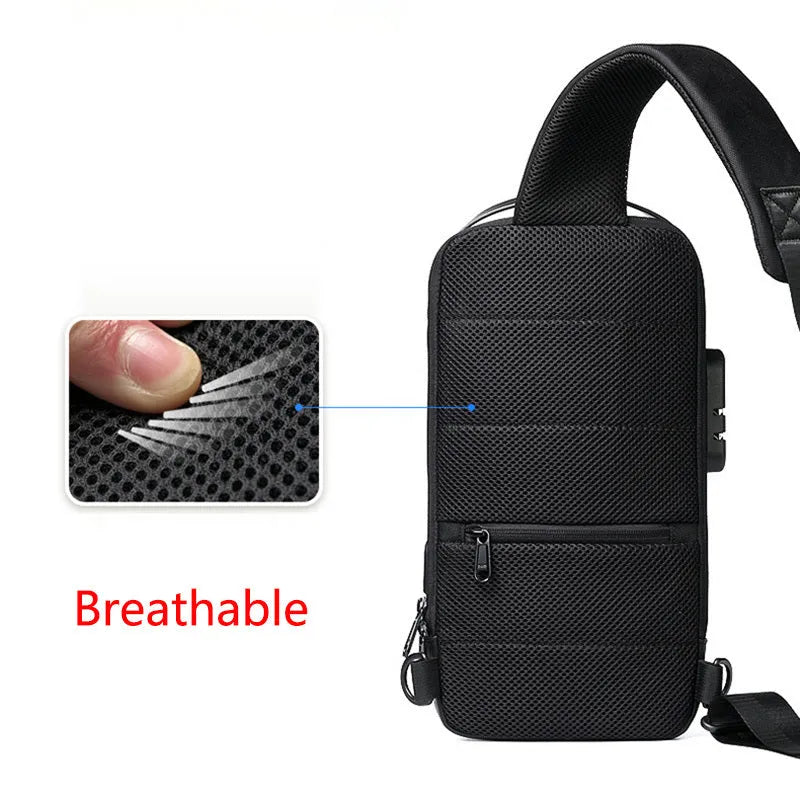 Men's waterproof Oxford cloth anti-theft crossbody messenger bag with laptop compartment