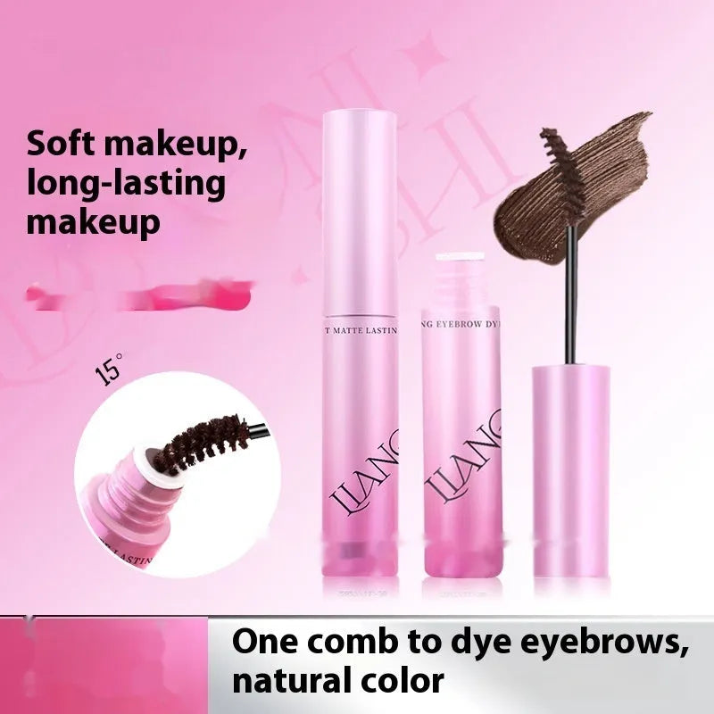 Velvet Fog eyebrow cream jar showing 4.5g net content with four shade options for natural brow definition