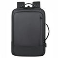 Black or grey waterproof Oxford cloth business travel backpack with curved shoulder strap and hand-carrying functionality