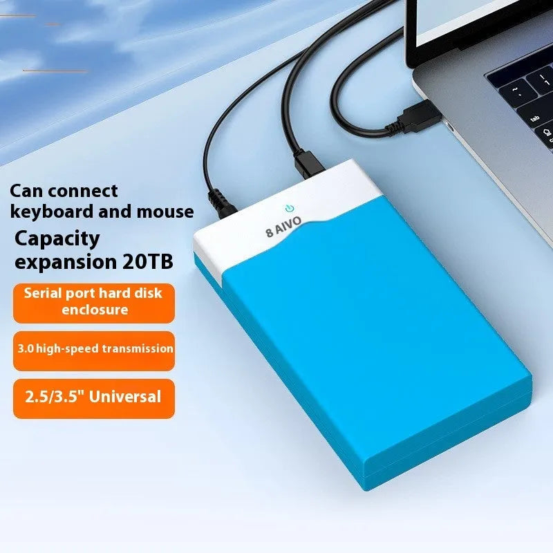 3.5 inch SATA to USB hard disk enclosure with power supply and data cable