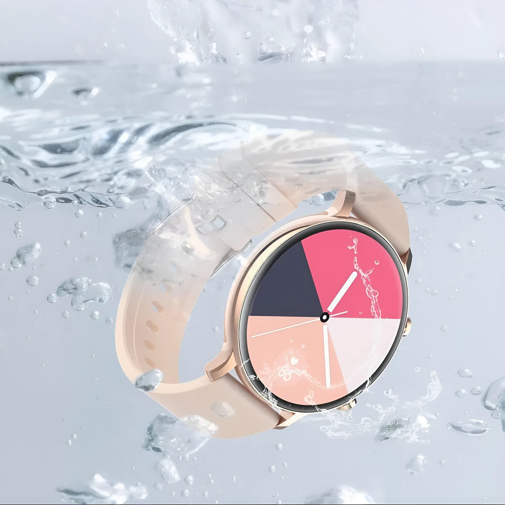 Bluetooth call smartwatch with stainless steel business strap showing health monitoring display