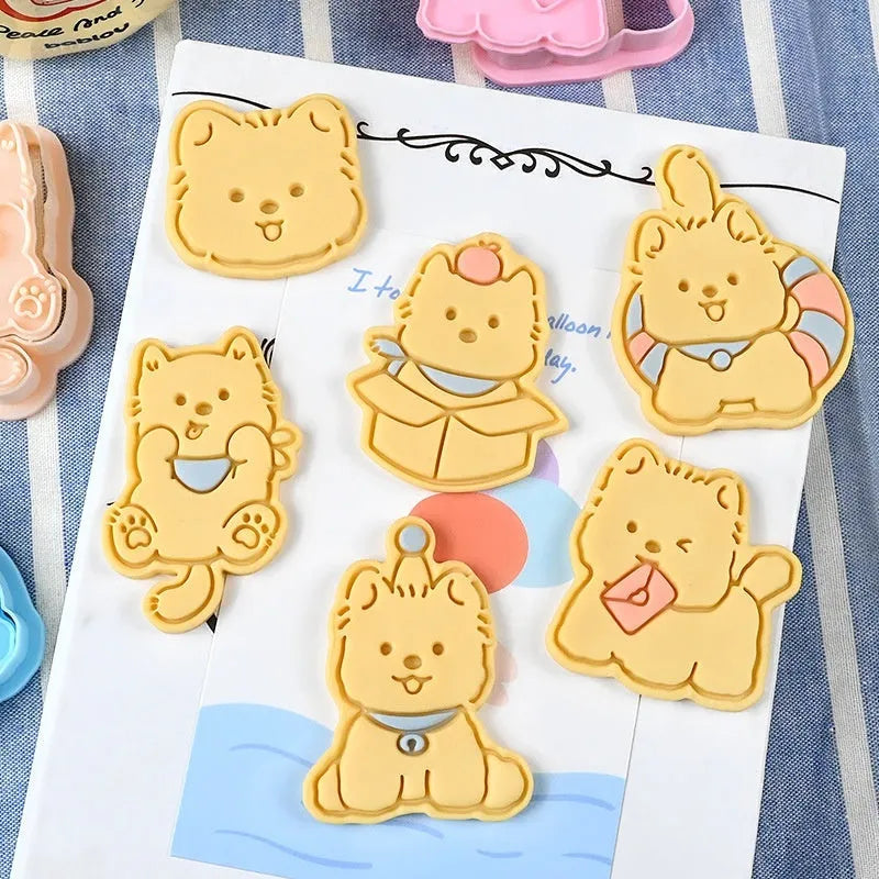 Three-dimensional plastic biscuit mould with puppy cartoon designs for cookie making