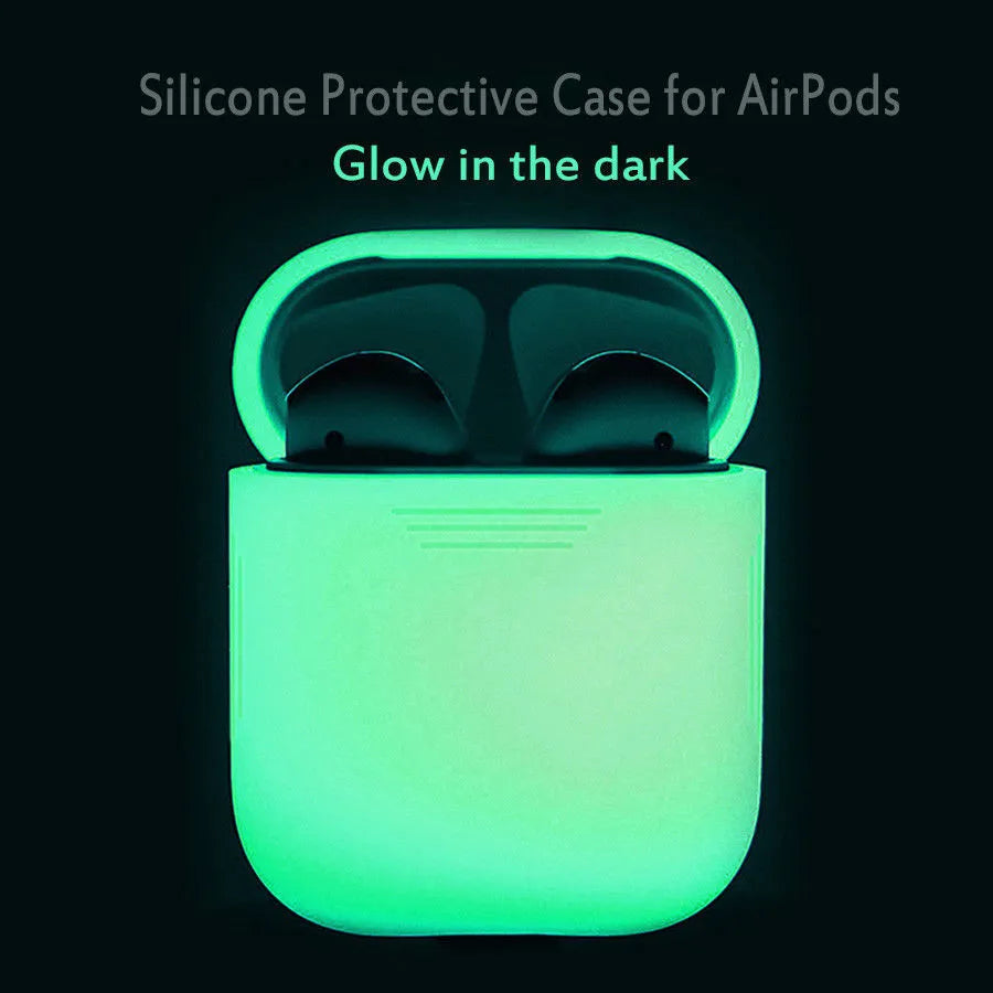 Luminous silicone flip-type protective case for Apple AirPods wireless earphones