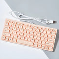 Compact USB wired keyboard with noiseless keys in four colour options