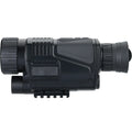 Black digital night vision telescope with rubber coating, 40mm lens, and storage bag for outdoor use.