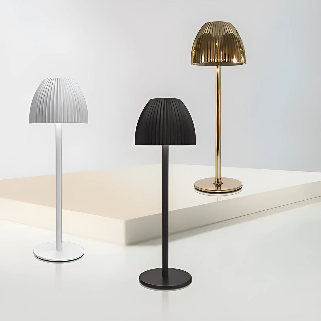 Ins pattern dimmable small night lamp with USB charging cable in black or white modern minimalist design