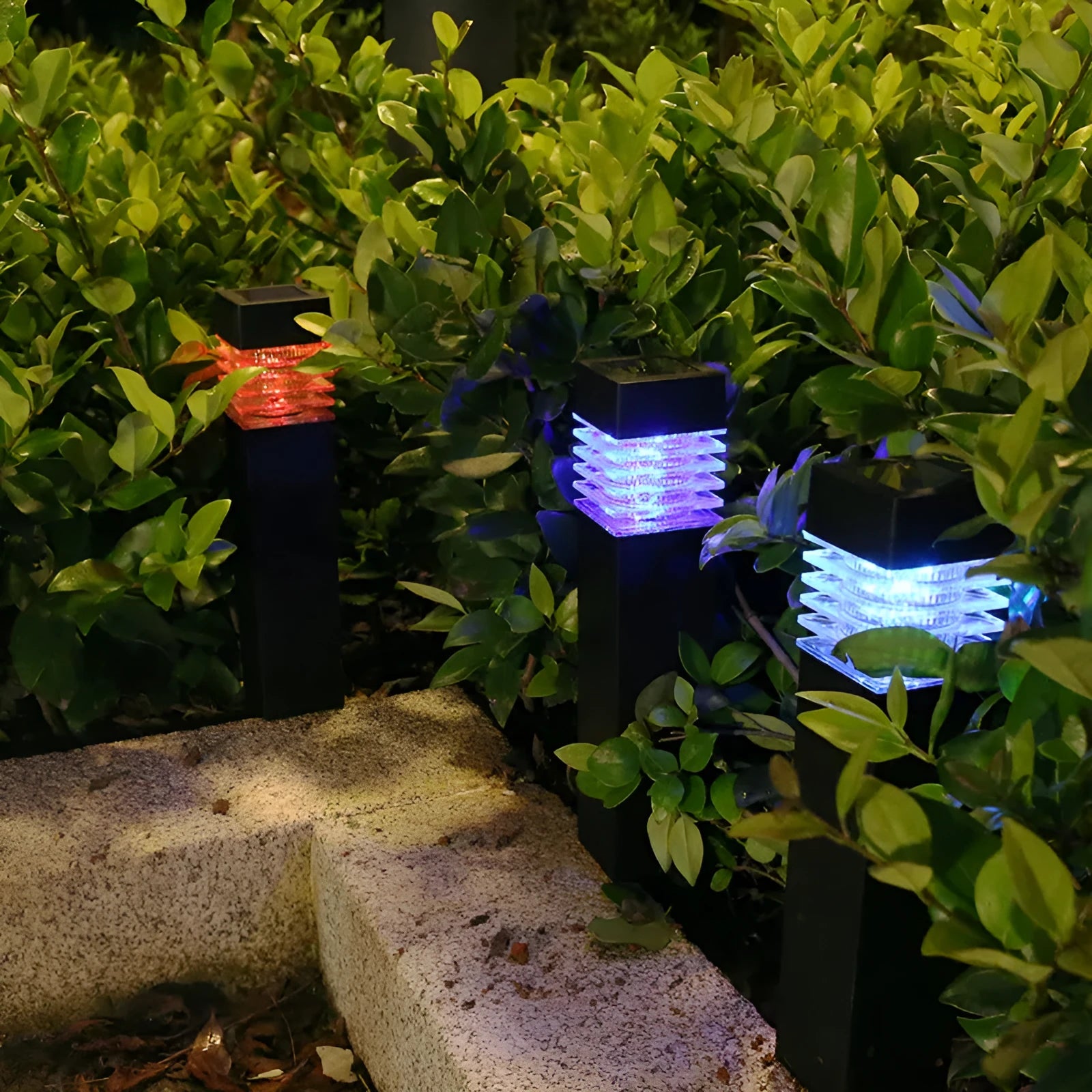 Square solar lawn ground lamp for garden lighting with PVC ABS construction