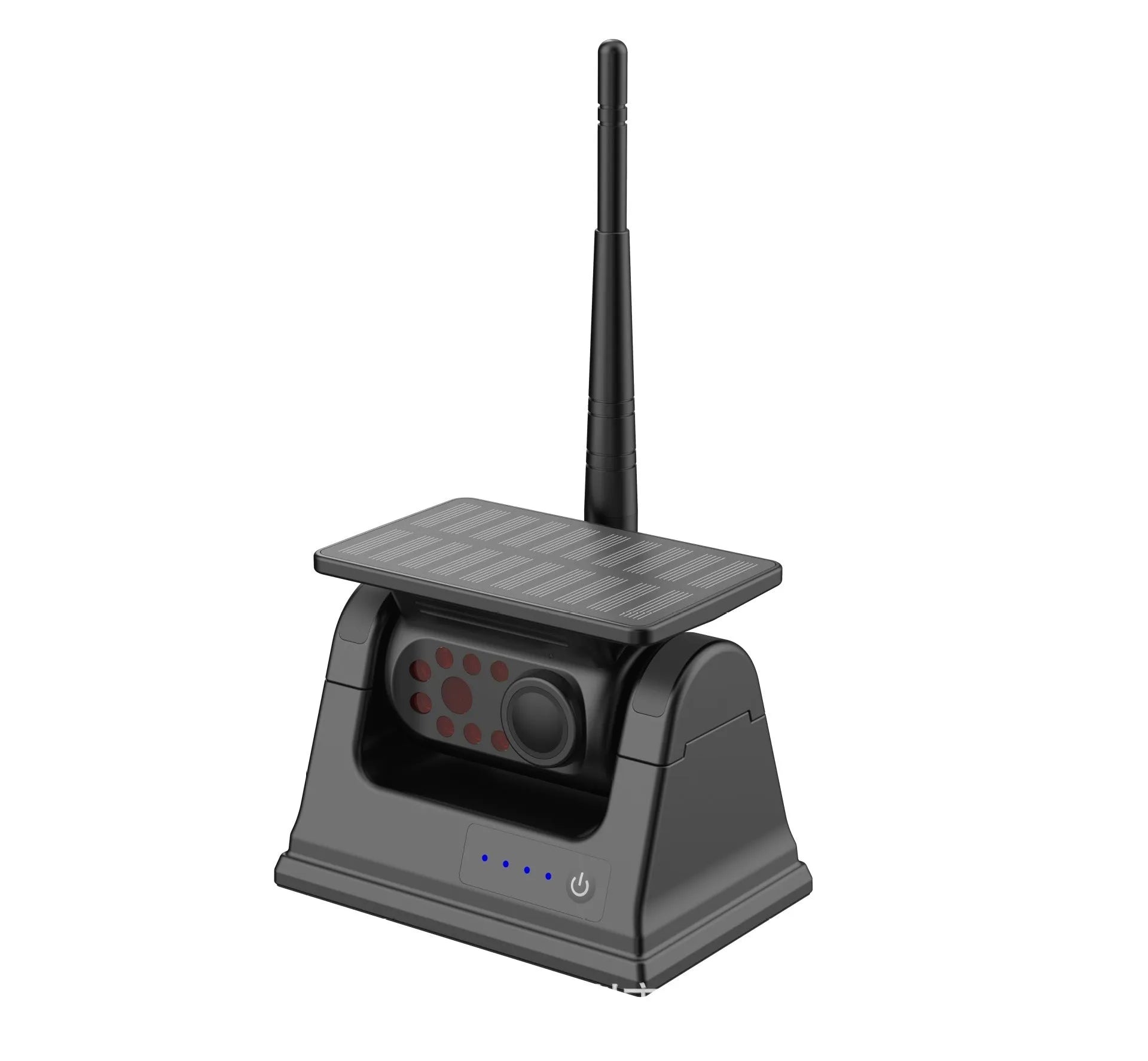 Solar wireless charging reversing camera with magnet suction mount and aluminium alloy shell