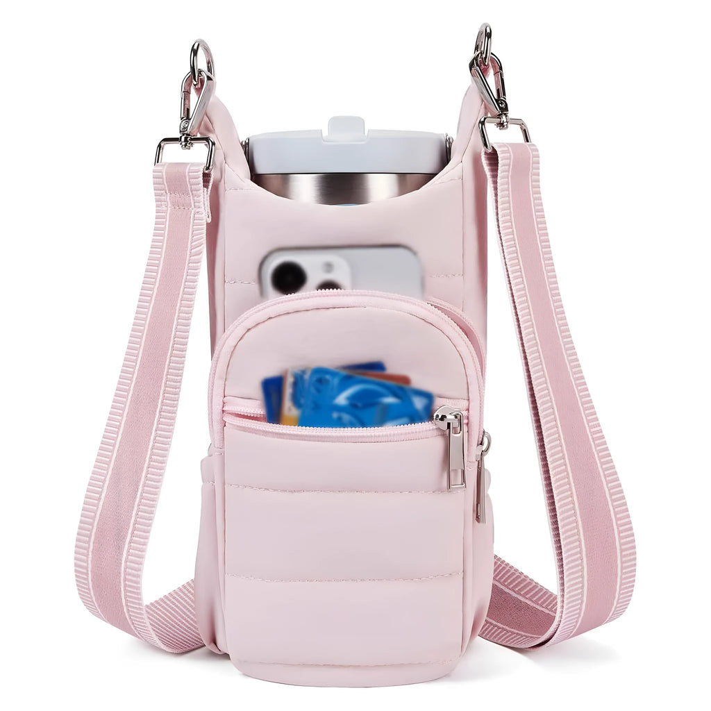 Cloth water bottle kettle bag for bicycles in black, pink, or beige colour