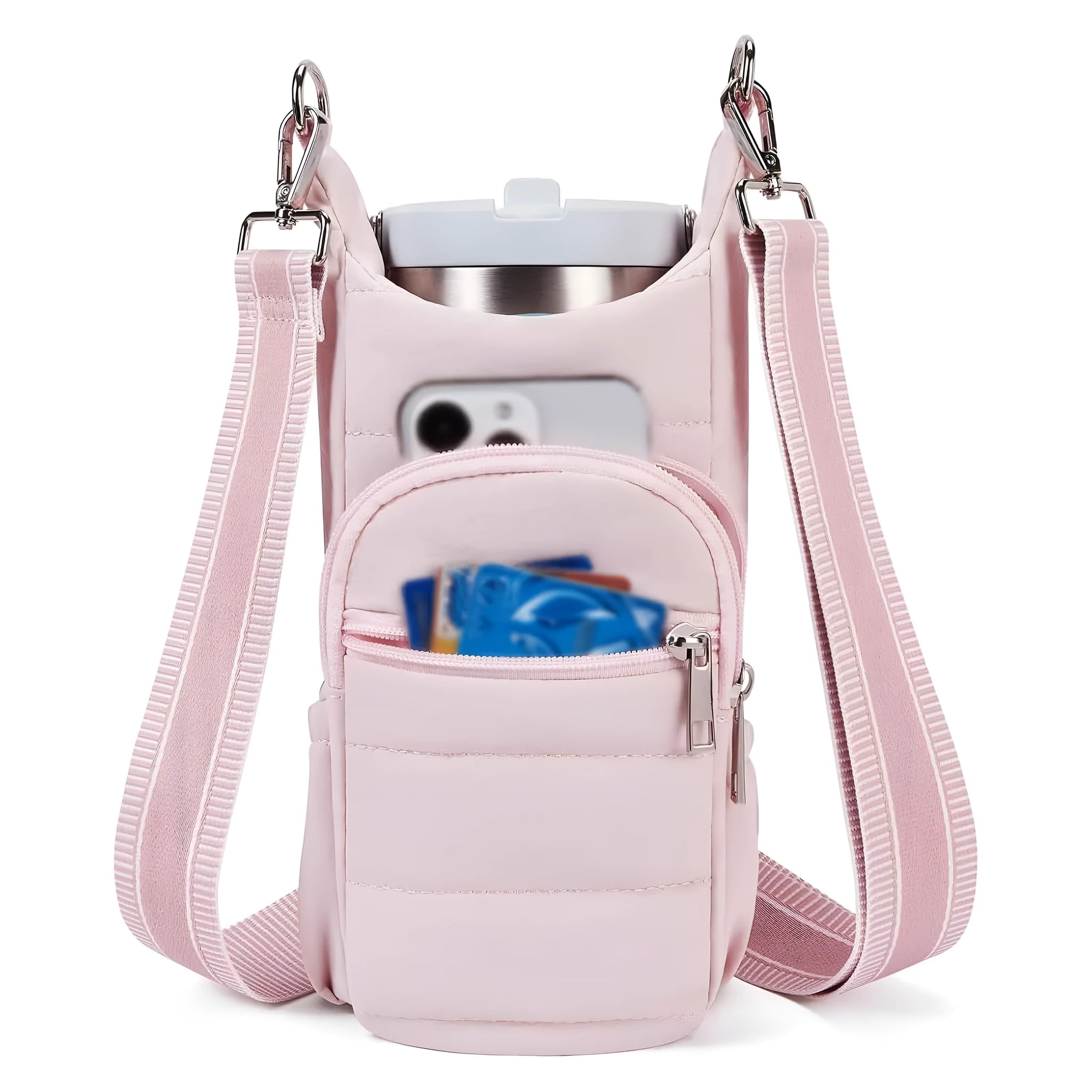 Cloth water bottle kettle bag for bicycles in black, pink, or beige colour