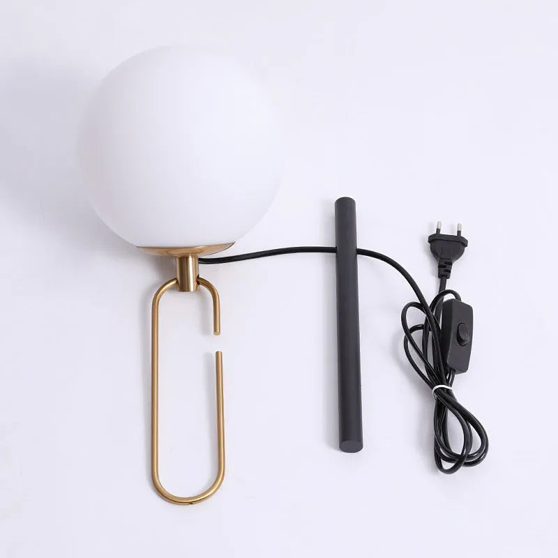 Nordic modern glass wall lamp in European style with three light colour options.