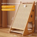 Vertical cat scratch board with wall-sticking design, wear-resistant surface, and cat teasing ball with hemp rope