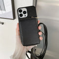 Litchi patterned phone protective case in PC and leather for iPhone 12, 13, and 14 series, black colour option