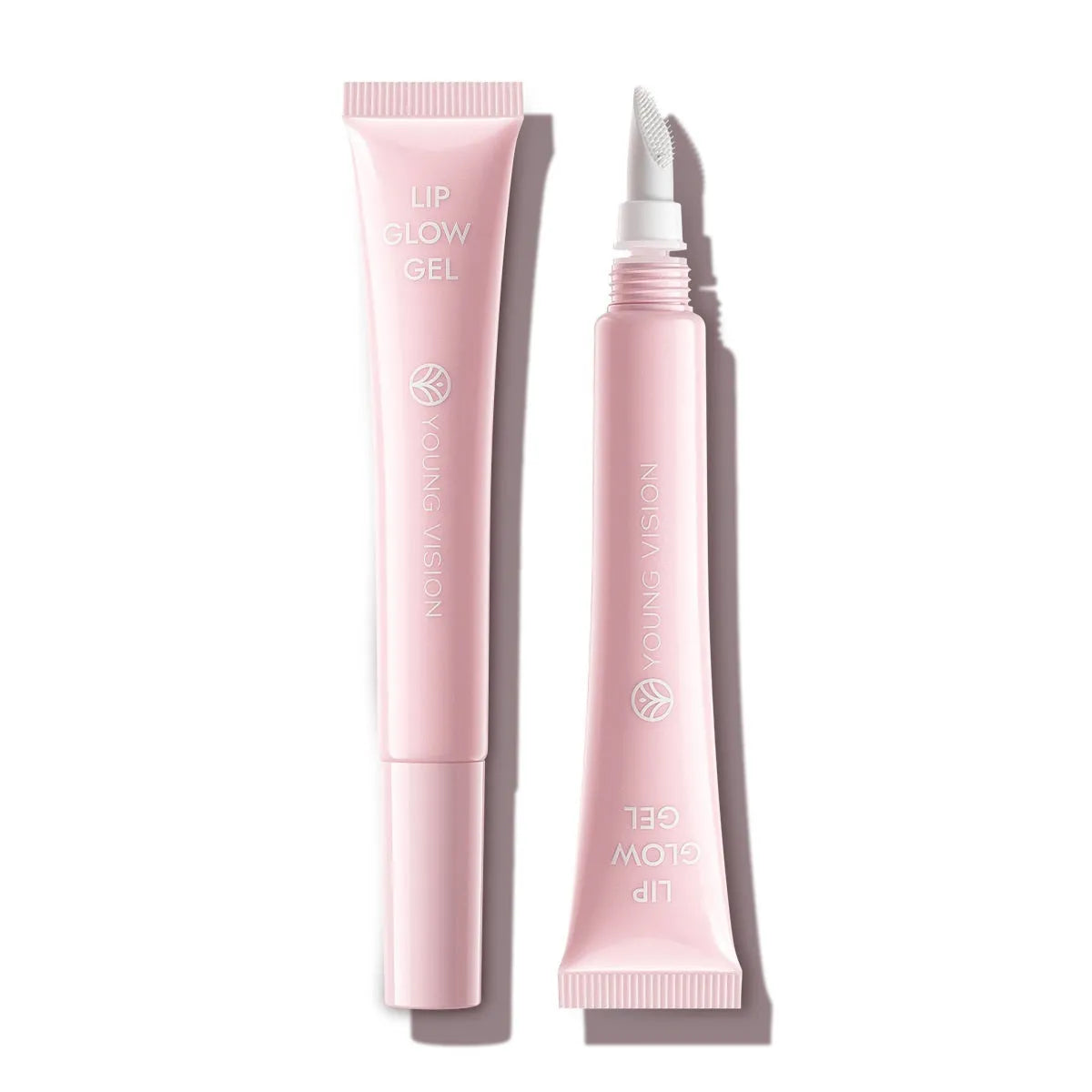Hose lip balm with silicone brush head, 10g, white packaging