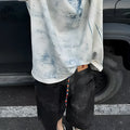 Korean style loose fit round neck short sleeve t-shirt with printing options and matching head cover