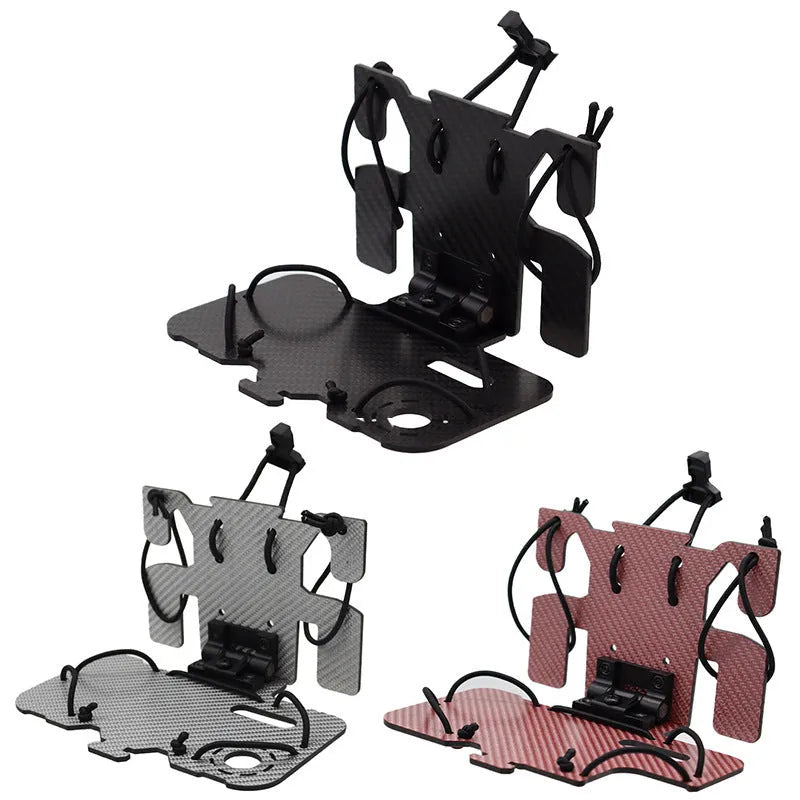 Carbon fibre folding navigation board mounted on MOLLE tactical vest, black open version