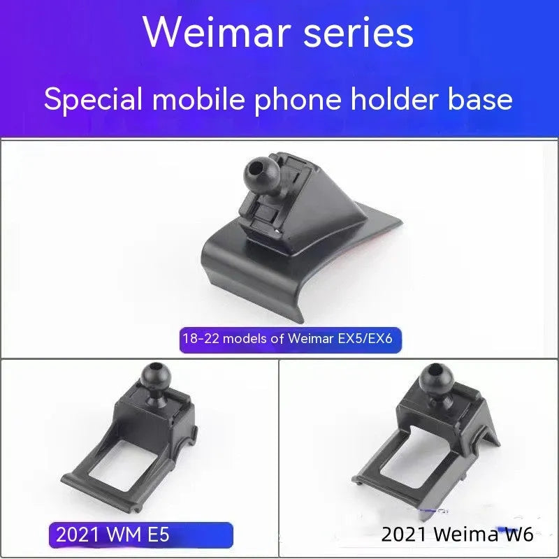 GOODWAY car mobile phone holder snapped onto a dashboard showing 360-degree rotation adjustment.