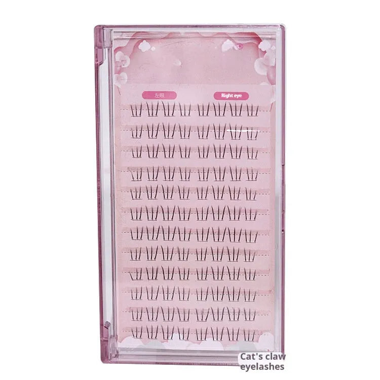 Kitten's Paw false lower eyelashes with 12 rows, sheer root, and pointed tails in 4mm, 5mm, and 6mm lengths.