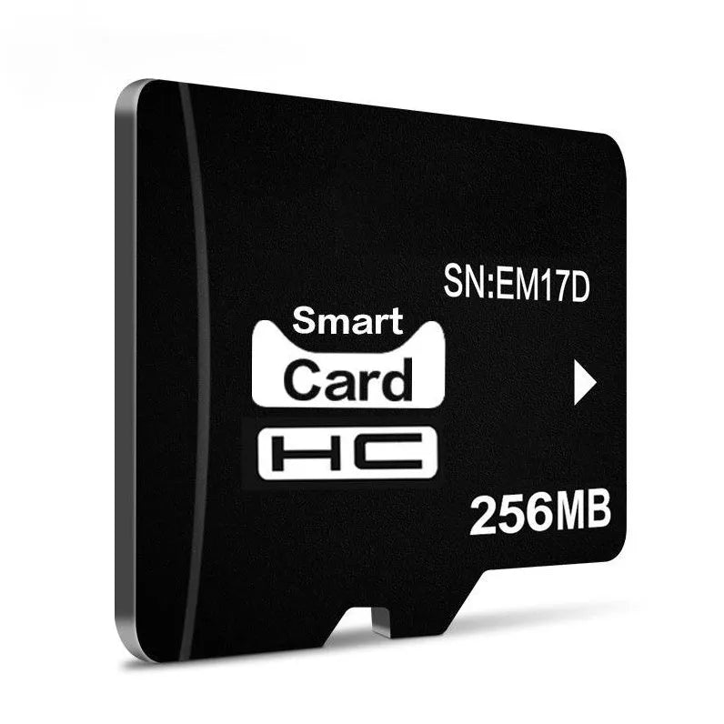 256MB TF memory card with integrated mini speaker measuring 11mm by 15mm