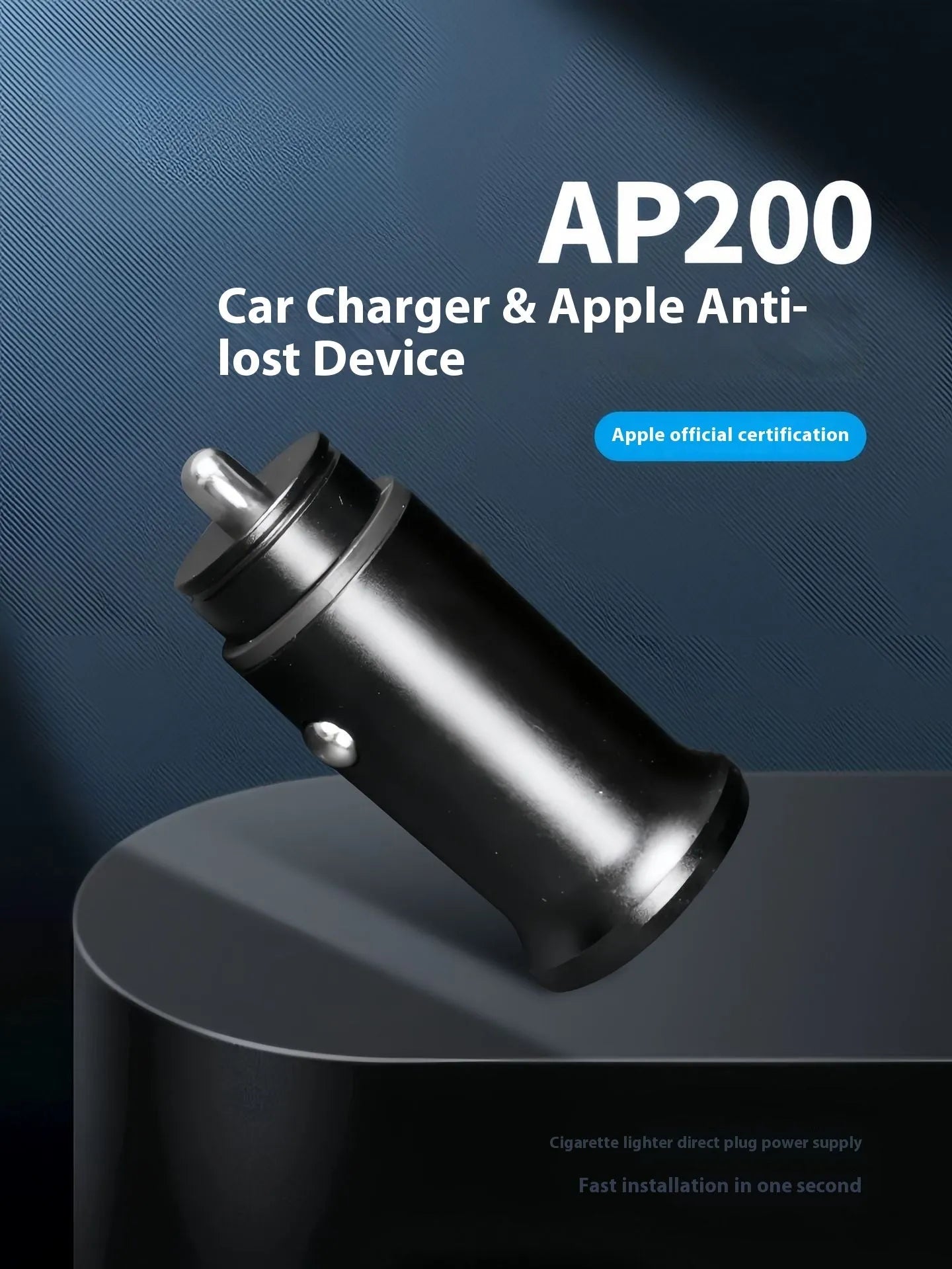 Black ABS car GPS tracker device designed to plug into a vehicle's 12V charger socket.