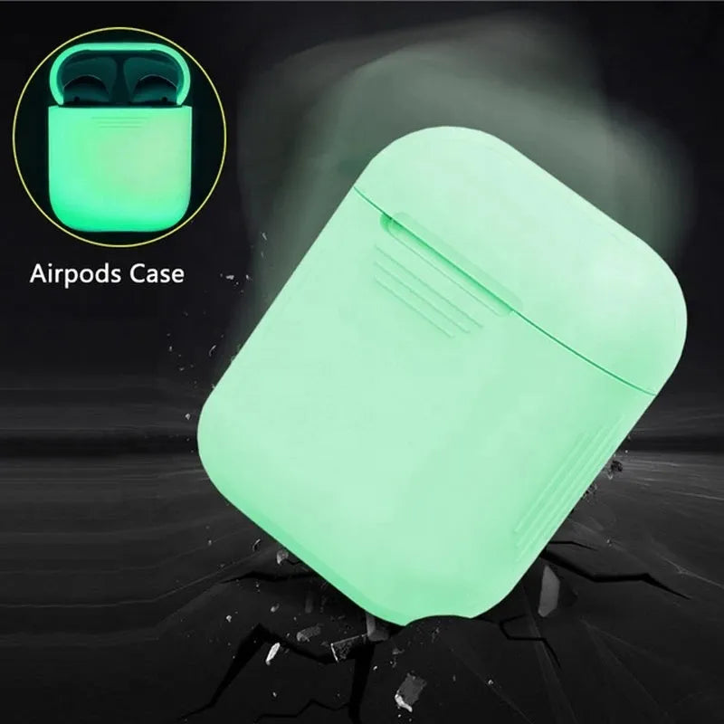 Luminous silicone flip-type protective case for Apple AirPods wireless earphones