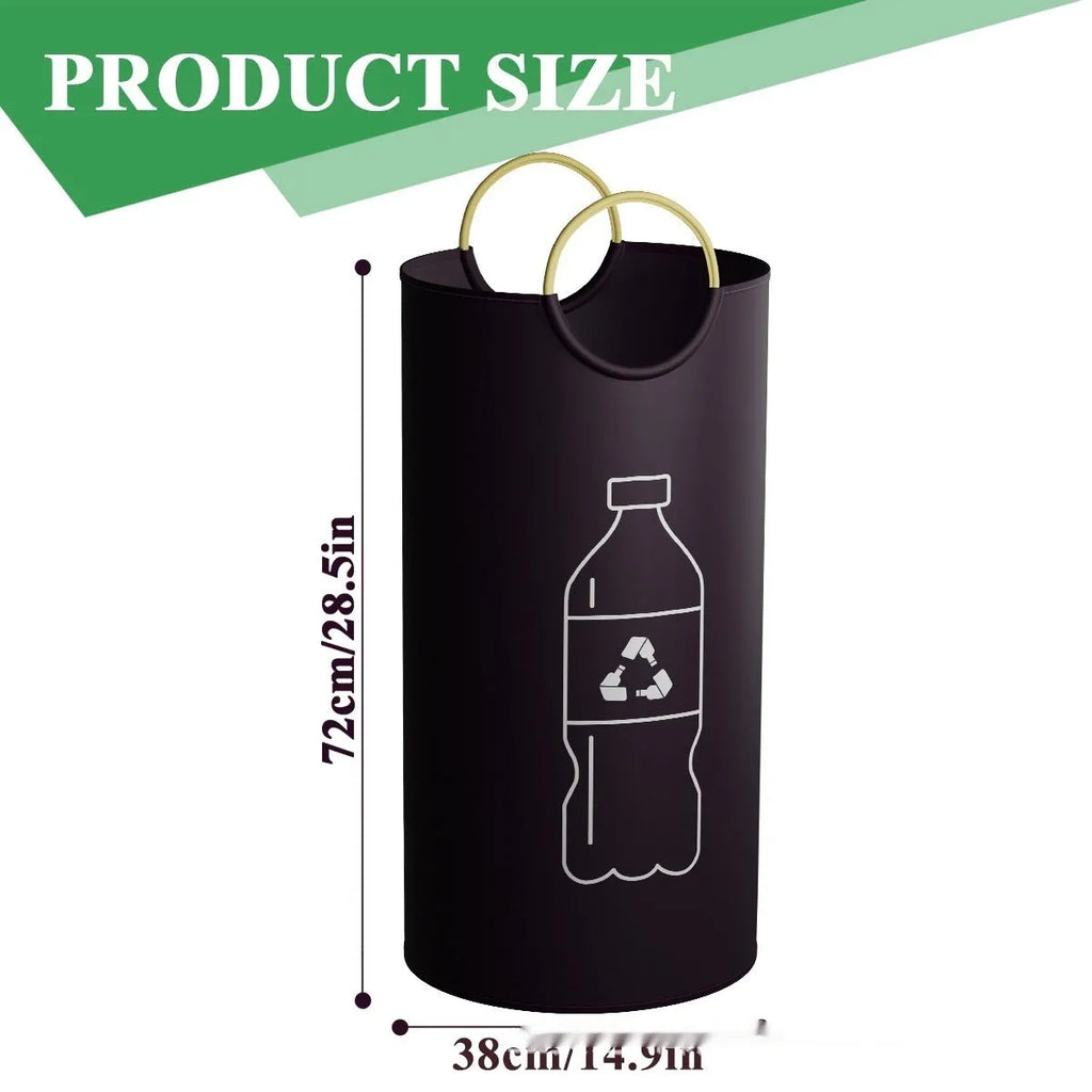 Round portable trash can with 38cm diameter opening and 72cm height