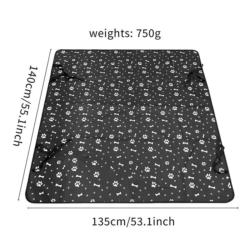 Cloth waterproof car pet mat for rear seats in various dog print and solid colours