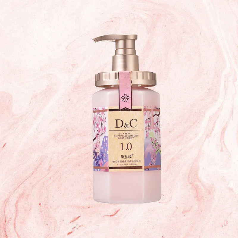 Sakura shampoo, conditioner, and shower gel set in three 500ml bottles
