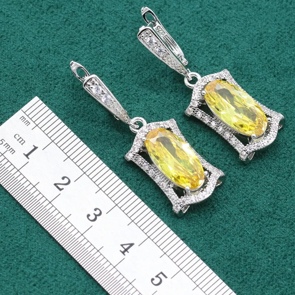 Women's anti-allergy zircon jewellery set with snake bone chain necklace, earrings, ring, and bracelet in yellow gold tone.