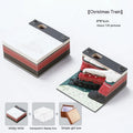 3D sticky notes with paper carving Qingshui Temple design and Christmas Train cover colour