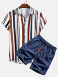 Men's digital print cardigan and shorts casual suit in suit 52 colour with Asian sizing options