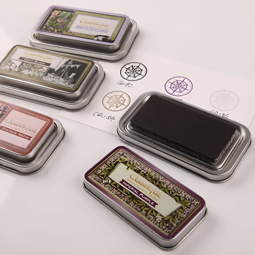 Rectangular oily ink pad for rubber stamping in six colour options
