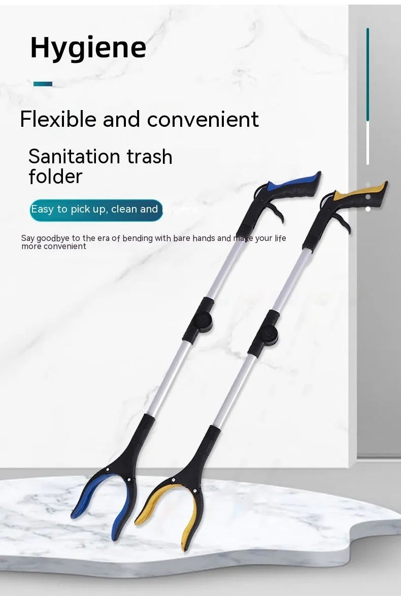 Aluminium folding garbage clamp with magnetic sucker in blue handle colour